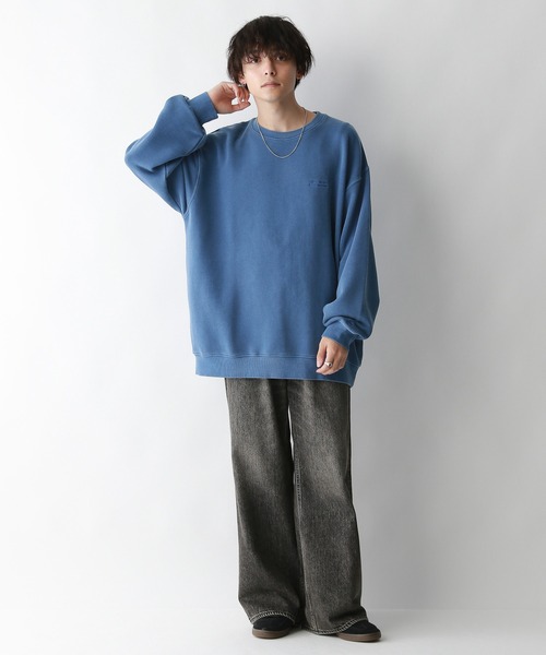 SIGNAL SPORTS（シグナルスポーツ）の「【SIGNAL SPORTS】ワンポイント刺繍/ヘビーウェイトピグメント裏毛スウェット（スウェット・メンズ・ブルー/グリーン/ダークグレー・MEDIUM/LARGE）」の14枚目の写真