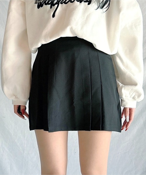 Chick(チック)の「▲Pleats Mini Skirt / プリーツミニスカート(スカート・レディース・ブラック/チャコールグレー/ホワイト/ベージュ・S/M/L)」の10枚目の写真