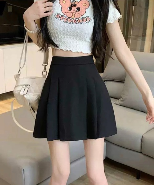 Chick(チック)の「▲Pleats Mini Skirt / プリーツミニスカート(スカート・レディース・ブラック/チャコールグレー/ホワイト/ベージュ・S/M/L)」の18枚目の写真