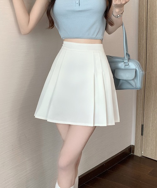 Chick(チック)の「▲Pleats Mini Skirt / プリーツミニスカート(スカート・レディース・ブラック/チャコールグレー/ホワイト/ベージュ・S/M/L)」の15枚目の写真