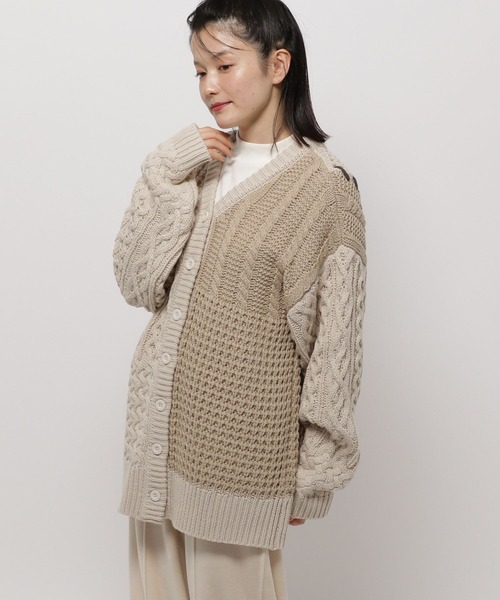 niko and...(ニコアンド)の「ケーブルパッチワークチュニック(チュニック・レディース・ブラック/ベージュ/ブルー・FREE)」の15枚目の写真