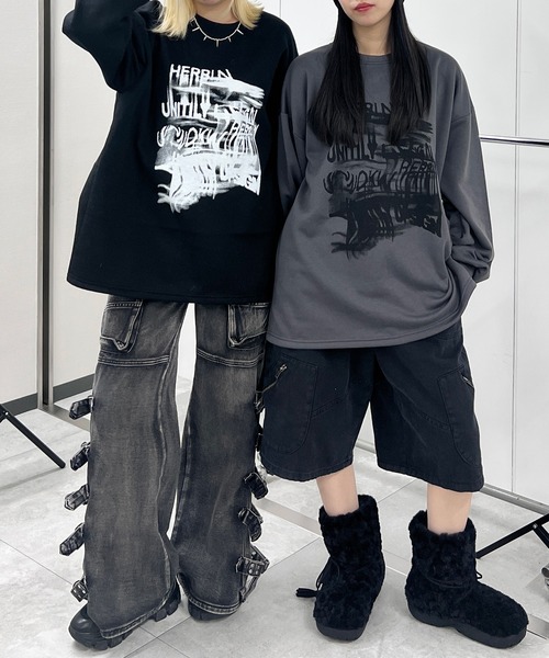 Figments（フィグメンツ）の「【裏起毛】グラフィティアートスウェット（スウェット・レディース・ブラック/チャコールグレー・FREE）」の7枚目の写真