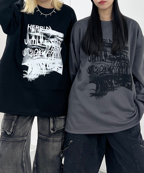 Figments（フィグメンツ）の「【裏起毛】グラフィティアートスウェット（スウェット・レディース・ブラック/チャコールグレー・FREE）」の8枚目の写真