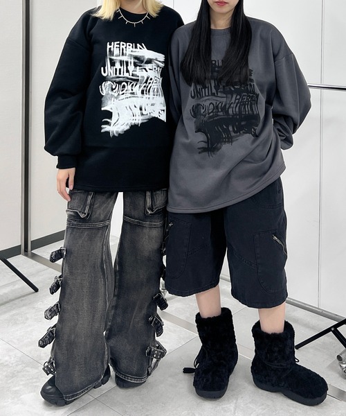 Figments（フィグメンツ）の「【裏起毛】グラフィティアートスウェット（スウェット・レディース・ブラック/チャコールグレー・FREE）」の9枚目の写真