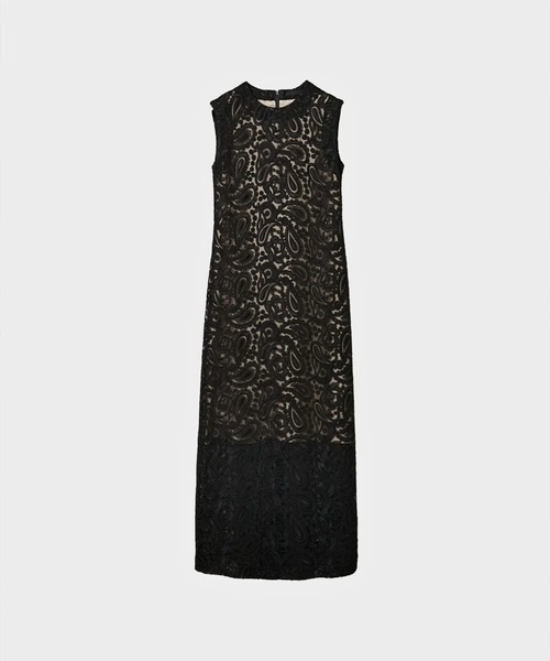 CINOH(チノ)の「【CINOH/チノ】BLACK FORMAL LACE DRESS/ブラックフォーマルレーススリーブレスワンピース/オケージョン可(ワンピース・レディース・ブラック・38/36)」の7枚目の写真