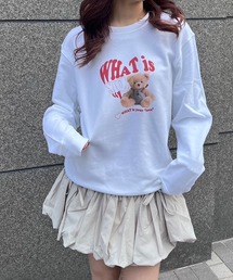 【軽量】ハートグラフィック×クマトレーナー　スウェット