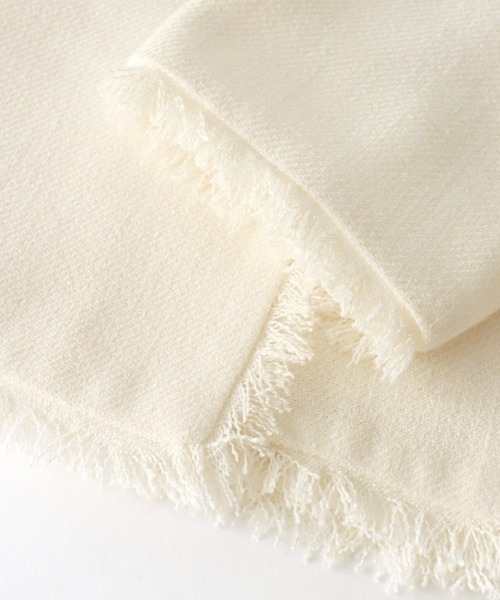Pierrot（ピエロ）の「ノーカラーフリンジツイードジャケット（ノーカラージャケット・レディース・アイボリー/ブラック・L/M）」の18枚目の写真