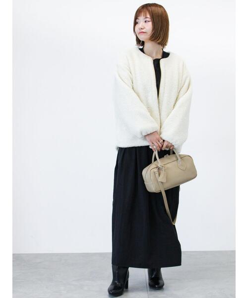 Lugnoncure(ルノンキュール)の「リバーシブルボアブルゾン(ブルゾン・レディース・オフホワイト/グレー/ベージュ・F)」の11枚目の写真