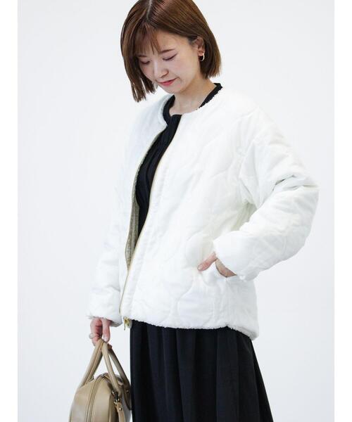 Lugnoncure(ルノンキュール)の「リバーシブルボアブルゾン(ブルゾン・レディース・オフホワイト/グレー/ベージュ・F)」の13枚目の写真