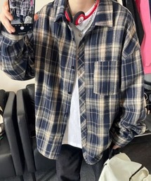 オンブレチェックシャツ