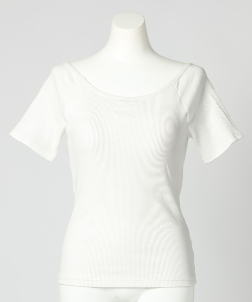 bijorie(ビジュリィ)の「【bijorie】カップ付きバックオープンTシャツ/NEW BASIC 25SS(Tシャツ/カットソー・レディース・ブラック/サックスブルー/カーキ/オフホワイト・MEDIUM/LG/LARGE)」の6枚目の写真