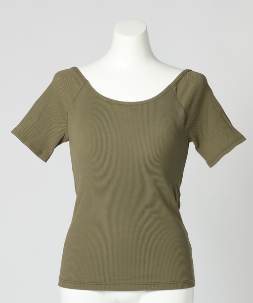 bijorie(ビジュリィ)の「【bijorie】カップ付きバックオープンTシャツ/NEW BASIC 25SS(Tシャツ/カットソー・レディース・ブラック/サックスブルー/カーキ/オフホワイト・MEDIUM/LG/LARGE)」の8枚目の写真