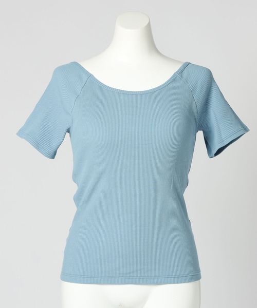 bijorie(ビジュリィ)の「【bijorie】カップ付きバックオープンTシャツ/NEW BASIC 25SS(Tシャツ/カットソー・レディース・ブラック/サックスブルー/カーキ/オフホワイト・MEDIUM/LG/LARGE)」の9枚目の写真
