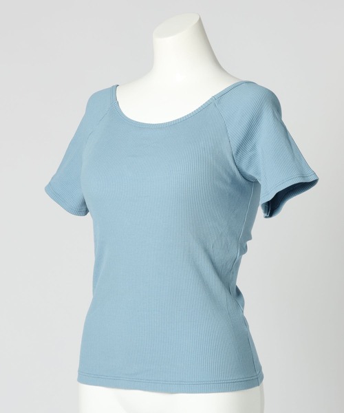 bijorie(ビジュリィ)の「【bijorie】カップ付きバックオープンTシャツ/NEW BASIC 25SS(Tシャツ/カットソー・レディース・ブラック/サックスブルー/カーキ/オフホワイト・MEDIUM/LG/LARGE)」の10枚目の写真