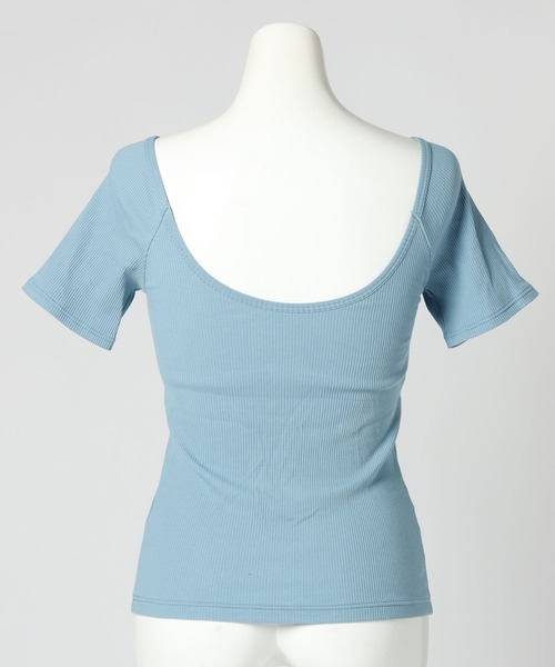 bijorie(ビジュリィ)の「【bijorie】カップ付きバックオープンTシャツ/NEW BASIC 25SS(Tシャツ/カットソー・レディース・ブラック/サックスブルー/カーキ/オフホワイト・MEDIUM/LG/LARGE)」の11枚目の写真
