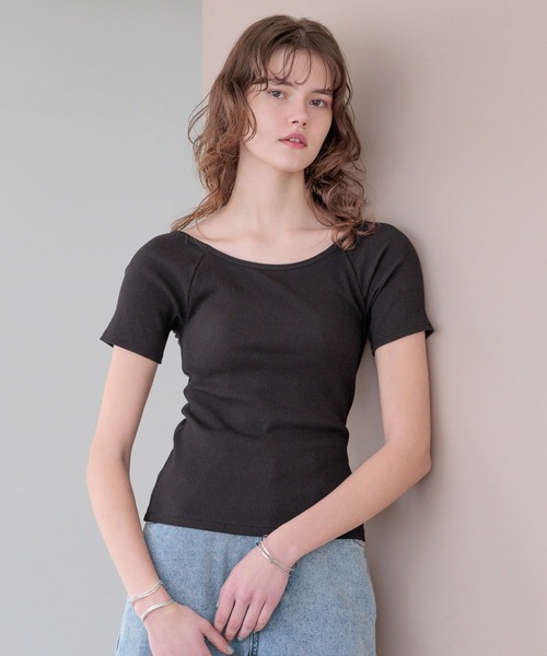 bijorie(ビジュリィ)の「【bijorie】カップ付きバックオープンTシャツ/NEW BASIC 25SS(Tシャツ/カットソー・レディース・ブラック/サックスブルー/カーキ/オフホワイト・MEDIUM/LG/LARGE)」の17枚目の写真