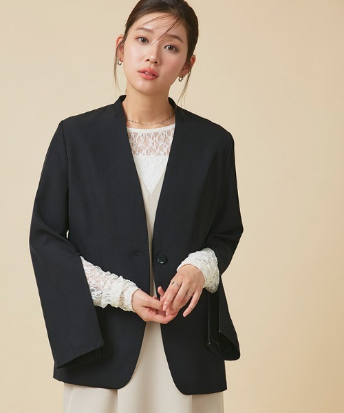 ADORE 黒ドルマンスリーブノーカラージャケット春夏 p21247436ef2f_12.jpg