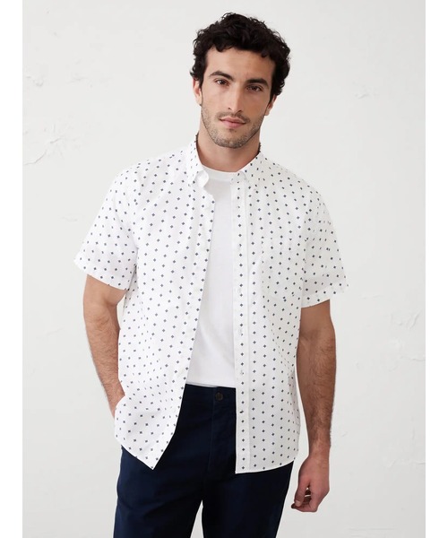 BANANA REPUBLIC FACTORY STORE(バナナリパブリック ファクトリーストア)の「BANANA REPUBLIC FACTORY STORE 半袖ソフトウォッシュ コットンシャツ(シャツ/ブラウス・メンズ・オレンジ系その他/ホワイト×ネイビー/ホワイト系その他/レッド/ピンク/ネイビー・S/XL/L/M)」の2枚目の写真