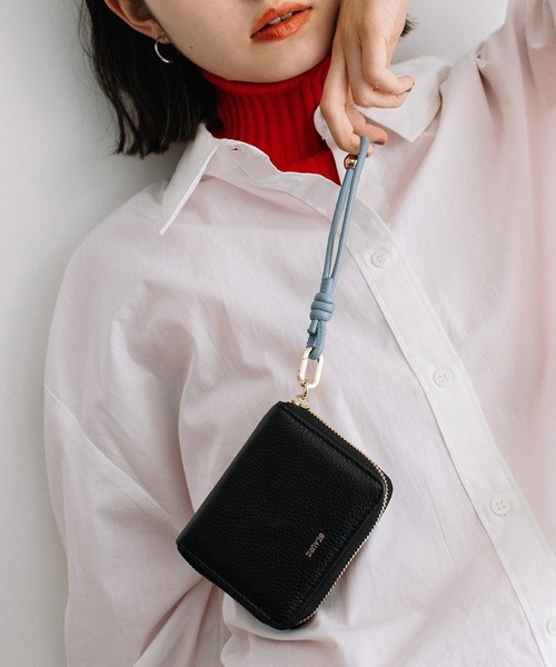 新品 BEAURE　カウレザー　ハンドストラップ付きバイカラーラウンド Beau're 財布 BEAURE ヴュレ カウレザー ハンドストラップ付き