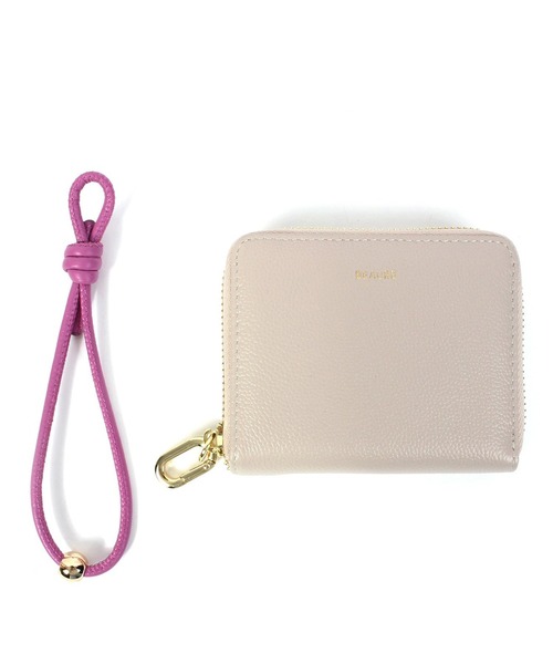 Beau're（ヴュレ）の「【BEAURE】カウレザー ハンドストラップ付きバイカラーラウンドミニウォレット B-24096（財布・レディース・ブラック/シルバー/ゴールド/アイボリー/グレイッシュベージュ/ライトピンク/イエロー/パープル/ブルー・FREE）」の16枚目の写真