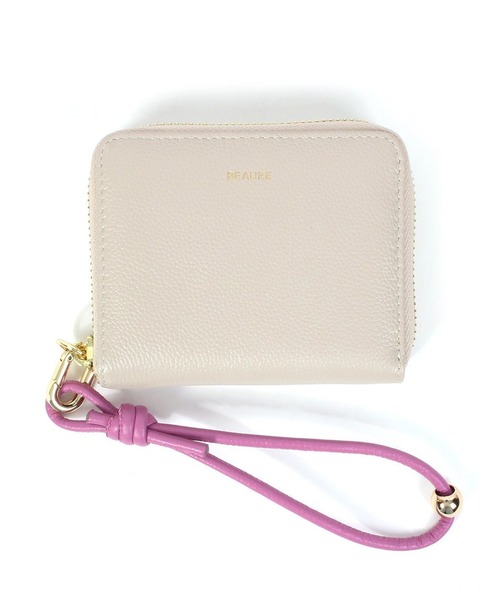 Beau're（ヴュレ）の「【BEAURE】カウレザー ハンドストラップ付きバイカラーラウンドミニウォレット B-24096（財布・レディース・ブラック/シルバー/ゴールド/アイボリー/グレイッシュベージュ/ライトピンク/イエロー/パープル/ブルー・FREE）」の15枚目の写真