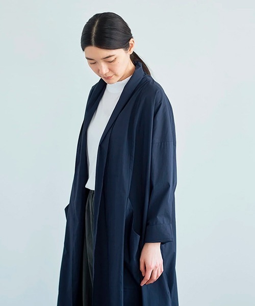 ata(アタ)の「ata robe 2. / 綿ブロード ローブコート(その他アウター・レディース・ネイビー/グレー/ホワイト/ピンク・MEDIUM)」の3枚目の写真