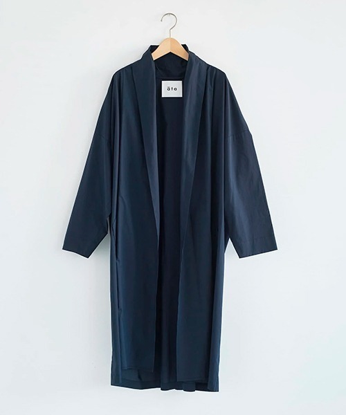 ata(アタ)の「ata robe 2. / 綿ブロード ローブコート(その他アウター・レディース・ネイビー/グレー/ホワイト/ピンク・MEDIUM)」の14枚目の写真