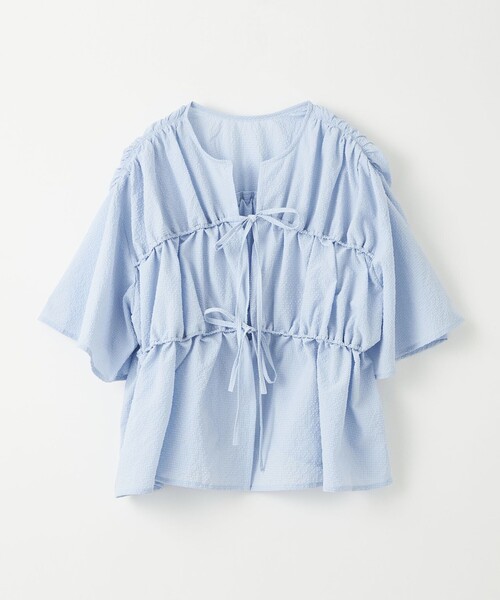 EMMEL REFINES(エメルリファインズ)の「<EMMEL REFINES>EM カラミタンブラー リボンギャザー ブラウス(シャツ/ブラウス・レディース・ホワイト/ブラック/ライトブルー・FREE)」の16枚目の写真