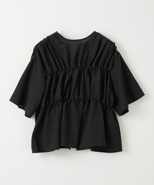 EMMEL REFINES(エメルリファインズ)の「<EMMEL REFINES>EM カラミタンブラー リボンギャザー ブラウス(シャツ/ブラウス・レディース・ホワイト/ブラック/ライトブルー・FREE)」の5枚目の写真