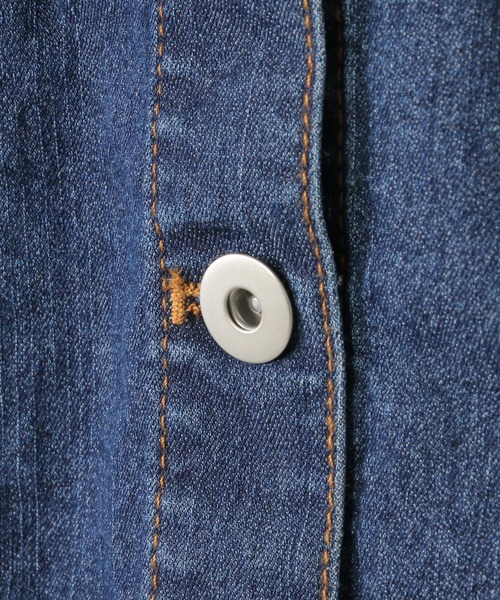 ikka（イッカ）の「【メディア紹介商品】デニムノーカラーGジャン（110~160cm）【親子コーデ】（デニムジャケット・キッズ・ダークネイビー・S/M/L/XL/XS）」の11枚目の写真