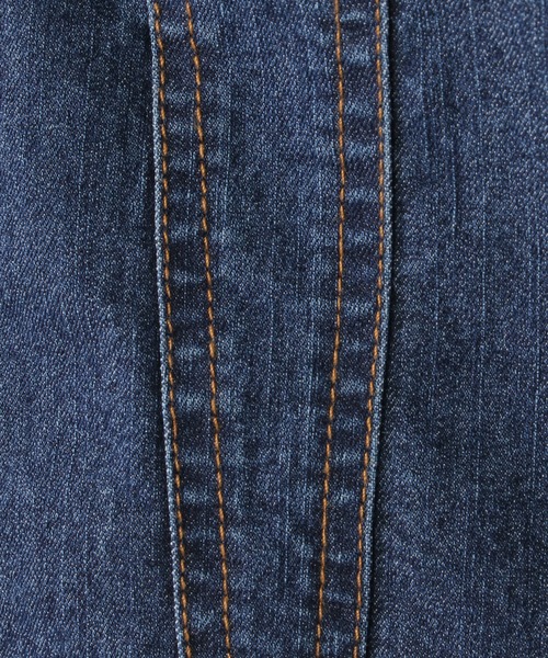 ikka（イッカ）の「【メディア紹介商品】デニムノーカラーGジャン（110~160cm）【親子コーデ】（デニムジャケット・キッズ・ダークネイビー・S/M/L/XL/XS）」の12枚目の写真