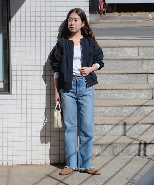 B:MING by BEAMS(ビーミングバイビームス)の「撥水 ギャザー ブルゾン(S~M)(ブルゾン・レディース・ネイビー/ブラウン系その他・MEDIUM/SMALL)」の4枚目の写真
