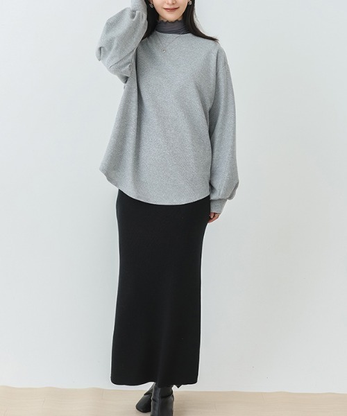 Coo+i(クーイ)の「オーバーサイズワッフルカットソー(Tシャツ/カットソー・レディース・ブラック/グレー/ホワイト/グリーン/モカ/ベージュ・FREE)」の19枚目の写真
