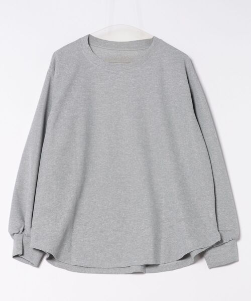 Coo+i(クーイ)の「オーバーサイズワッフルカットソー(Tシャツ/カットソー・レディース・ブラック/グレー/ホワイト/グリーン/モカ/ベージュ・FREE)」の13枚目の写真