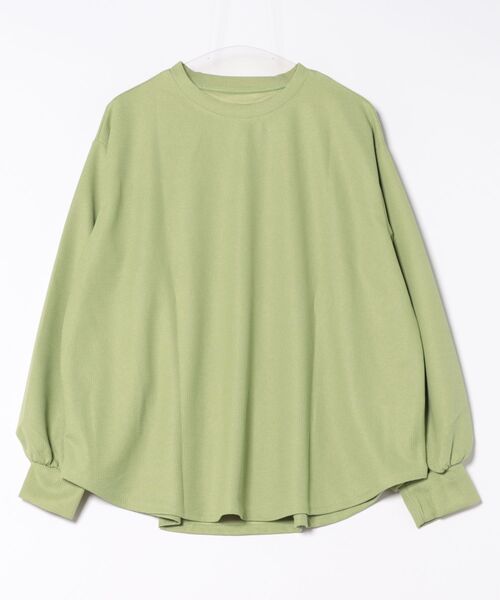 Coo+i(クーイ)の「オーバーサイズワッフルカットソー(Tシャツ/カットソー・レディース・ブラック/グレー/ホワイト/グリーン/モカ/ベージュ・FREE)」の9枚目の写真