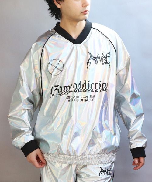 ８(eight)（エイト）の「サイバーデザインシャイニープルオーバー（その他アウター・メンズ・シルバー系その他/ネイビー系・MEDIUM/LARGE）」の2枚目の写真