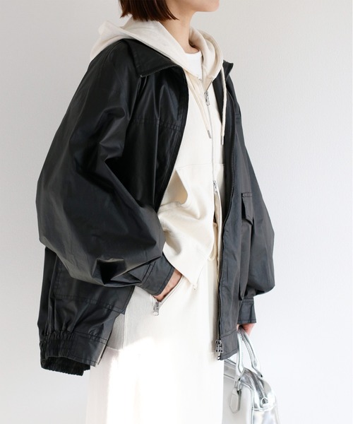 cepo（セポ）の「ウォッシャブルA2タイプジップブルゾン（ブルゾン・レディース・ベージュ/ブラック・M）」の8枚目の写真