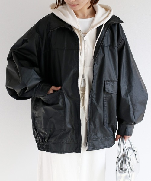 cepo（セポ）の「ウォッシャブルA2タイプジップブルゾン（ブルゾン・レディース・ベージュ/ブラック・M）」の9枚目の写真