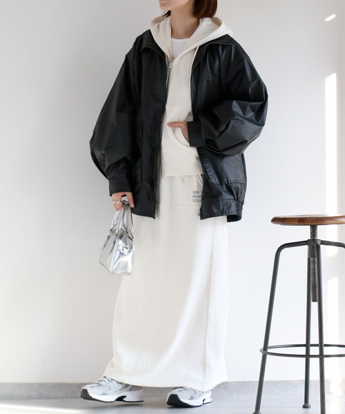 cepo（セポ）の「ウォッシャブルA2タイプジップブルゾン（ブルゾン・レディース・ベージュ/ブラック・M）」の11枚目の写真