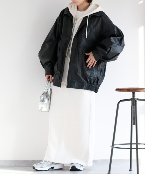 cepo（セポ）の「ウォッシャブルA2タイプジップブルゾン（ブルゾン・レディース・ベージュ/ブラック・M）」の16枚目の写真