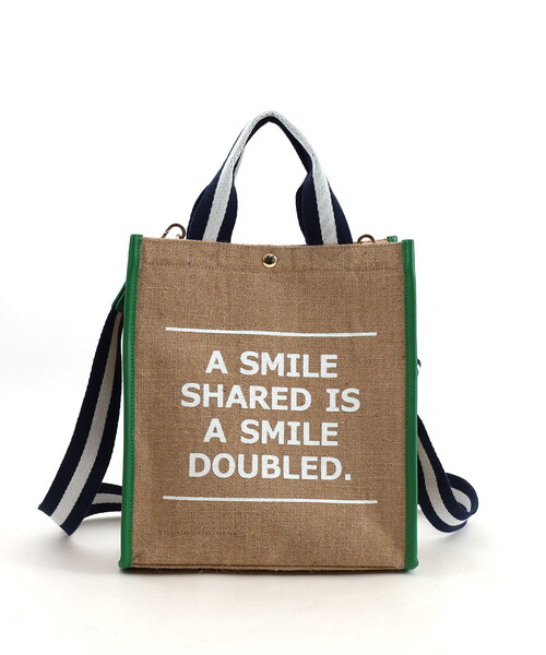 COOCO(クーコ)の「SMILEY テープハンドルリネン2WAYト-トバッグ(ハンドバッグ・レディース・ホワイト/シルバー/イエロー/グリーン/ブラック・FREE)」の9枚目の写真