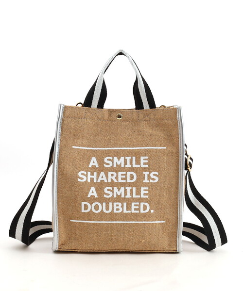 COOCO(クーコ)の「SMILEY テープハンドルリネン2WAYト-トバッグ(ハンドバッグ・レディース・ホワイト/シルバー/イエロー/グリーン/ブラック・FREE)」の10枚目の写真