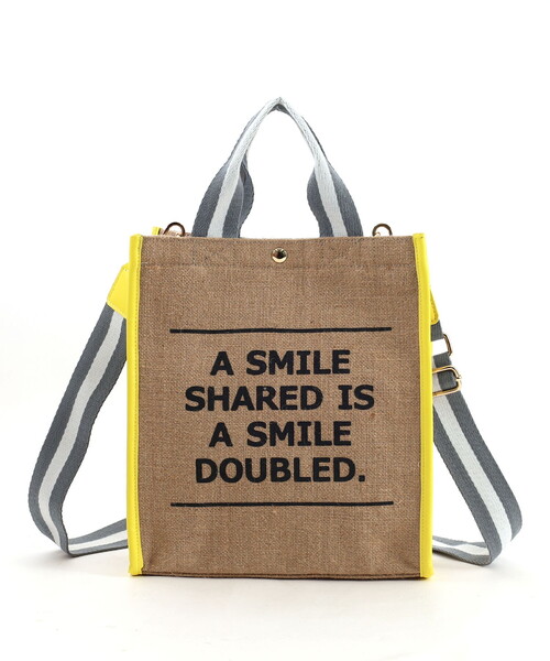 COOCO(クーコ)の「SMILEY テープハンドルリネン2WAYト-トバッグ(ハンドバッグ・レディース・ホワイト/シルバー/イエロー/グリーン/ブラック・FREE)」の19枚目の写真
