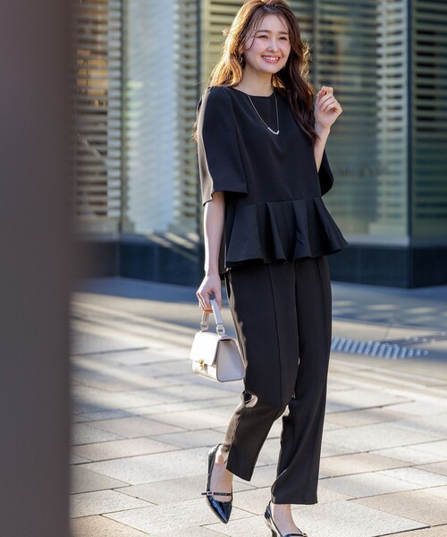 ANY SIS（エニィスィス）の「コンフォートイージーペプラム  ブラウス（シャツ/ブラウス・レディース・オレンジ系/ブラック系/ライトイエロー系/アイボリー系・2）」の5枚目の写真