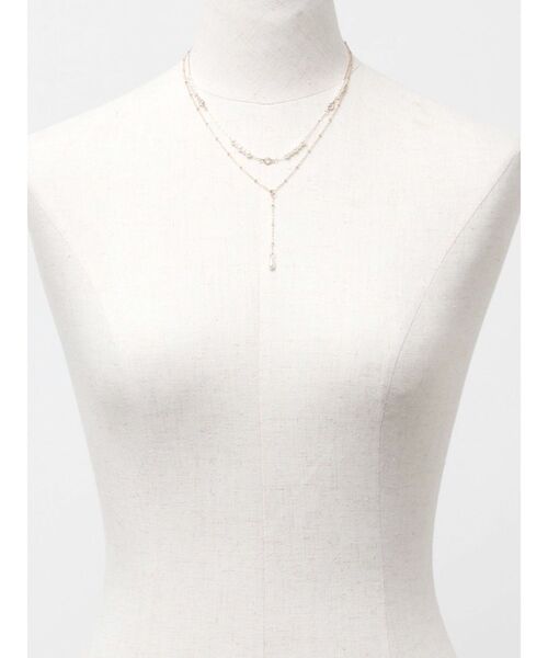 MERCURYDUO（マーキュリーデュオ）の「2WAYドロップパールダブルチェーンネックレス（ネックレス・レディース・ゴールド/シルバー・FREE）」の5枚目の写真
