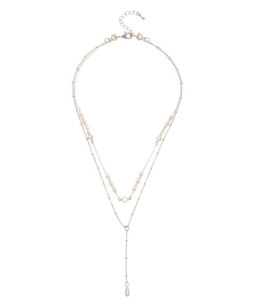 MERCURYDUO（マーキュリーデュオ）の「2WAYドロップパールダブルチェーンネックレス（ネックレス・レディース・ゴールド/シルバー・FREE）」の8枚目の写真