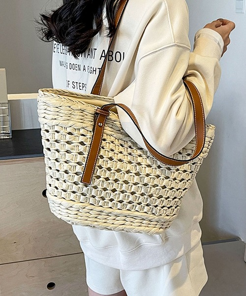 新品タグ付き　PALOROSA編み込みかごバッグ 800070_01.jpg