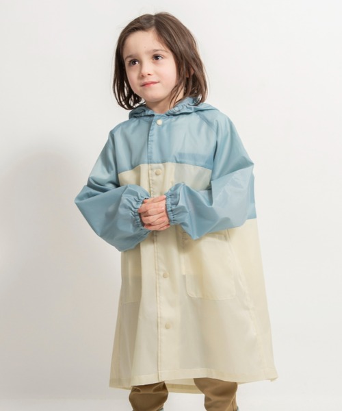 BRANSHES(ブランシェス)の「配色レインコート(レインコート/ポンチョ・キッズ・ネイビー/ピンク/ブルーグレー・S/M/L/XL)」の2枚目の写真
