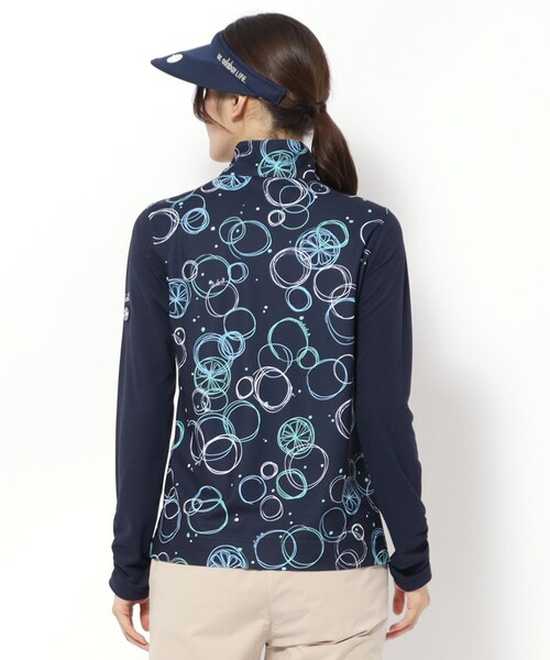 adabat（アダバット）の「UVカット/吸水速乾 バブルプリントハーフジッププルオーバー（Tシャツ/カットソー・レディース・サックスブルー系/ネイビー系・40/38/36/42）」の16枚目の写真