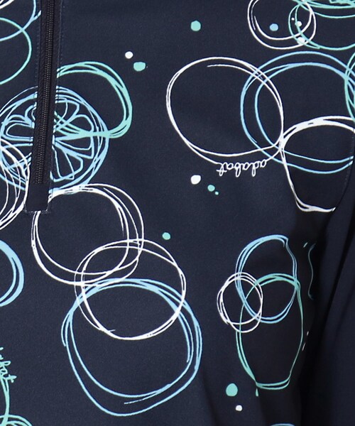 adabat（アダバット）の「UVカット/吸水速乾 バブルプリントハーフジッププルオーバー（Tシャツ/カットソー・レディース・サックスブルー系/ネイビー系・40/38/36/42）」の13枚目の写真